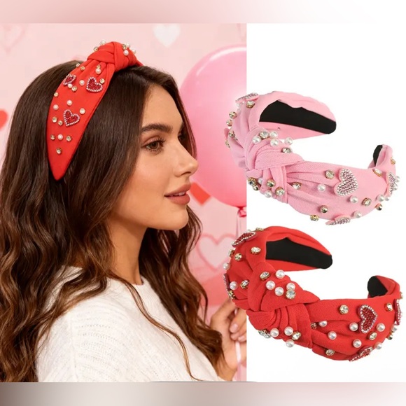 Accessories - Embellished Red and Pink Headbands